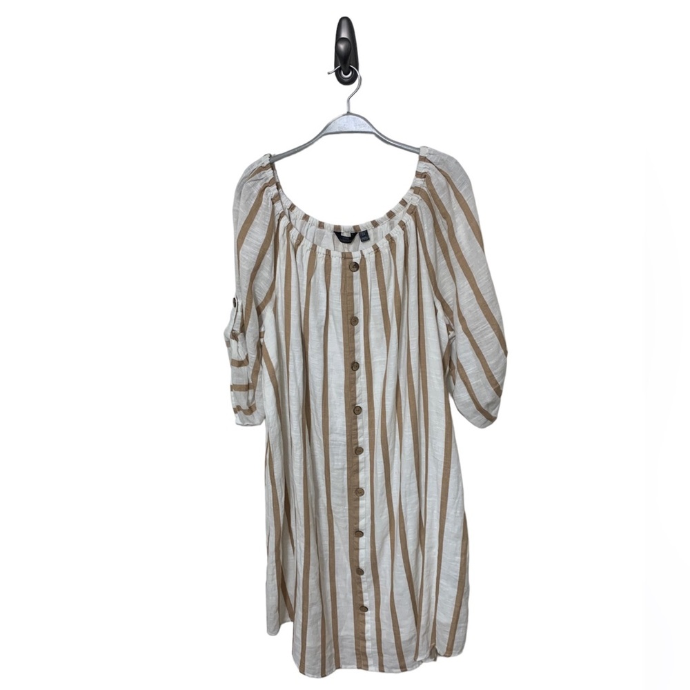 Striped Button Down Plus Size Dress and Coverup